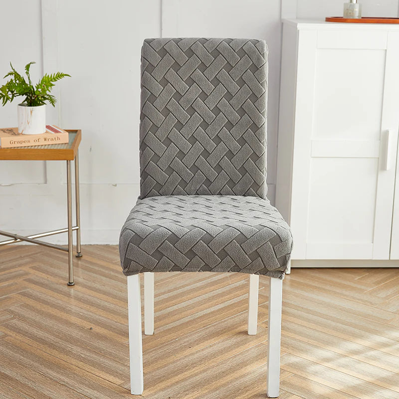 Elastische Stuhlhussen für alle gängigen Stuhlformen mit eleganter Balkenstruktur