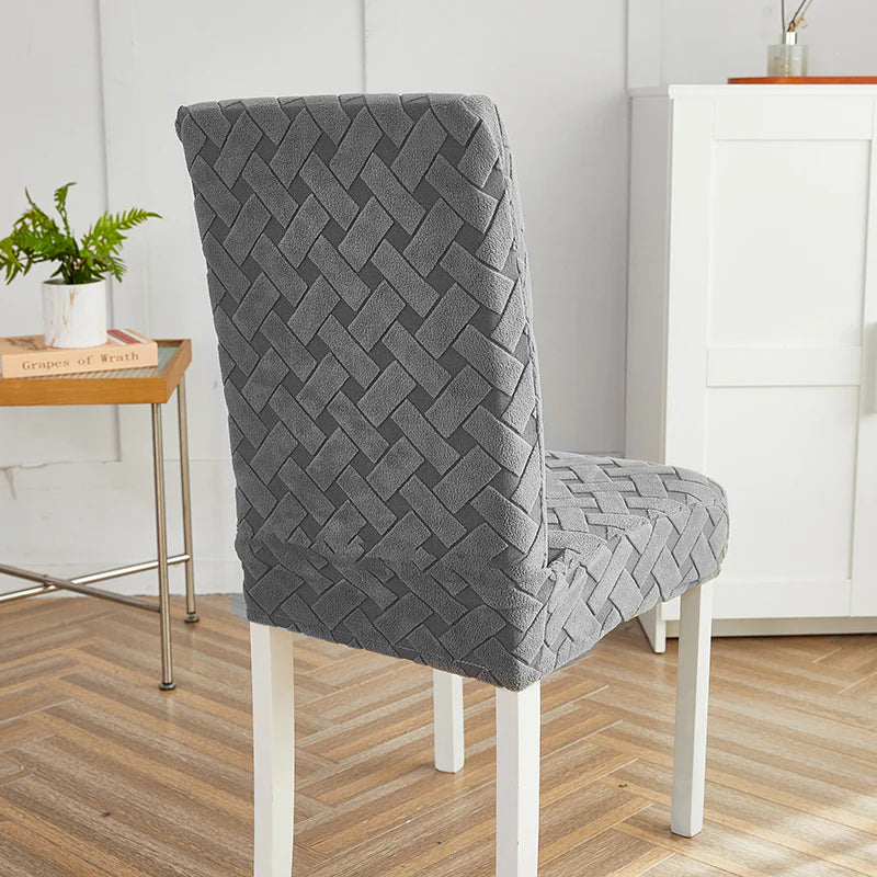 Elastische Stuhlhussen für alle gängigen Stuhlformen mit eleganter Balkenstruktur