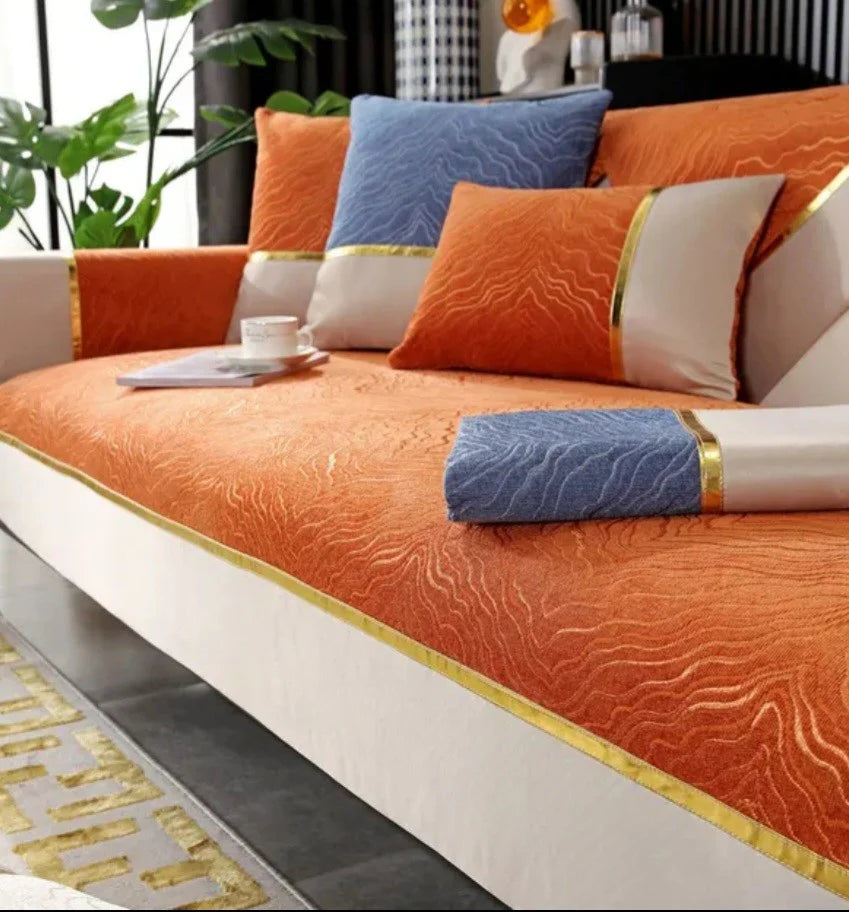 Sofa und Kissenbezug