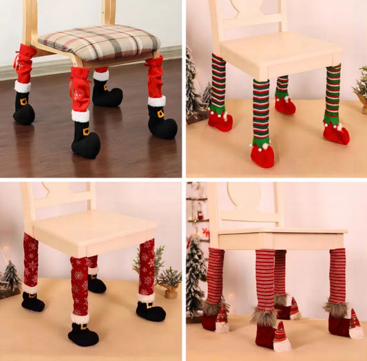 Stuhl und Tischbein Socken Kratzschutz Unifarbe 4er Set Weihnachten