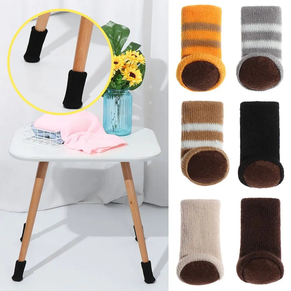 Stuhl und Tischbein Socken Kratzschutz Unifarbe 4er Set